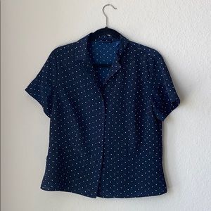 Vintage Polka Dot Blouse Medium